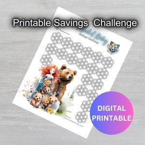 Printable Scottish Princess Low Income Savings Challenge, Savings Challenge, Printable PDF Planner Page, Low Income Savings Challenge