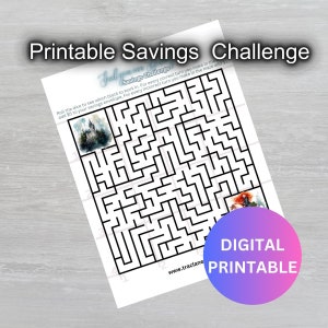 Printable Scottish Princess Low Income Savings Challenge Game, Savings Challenge, Printable PDF Planner Page, Low Income Savings Challenge
