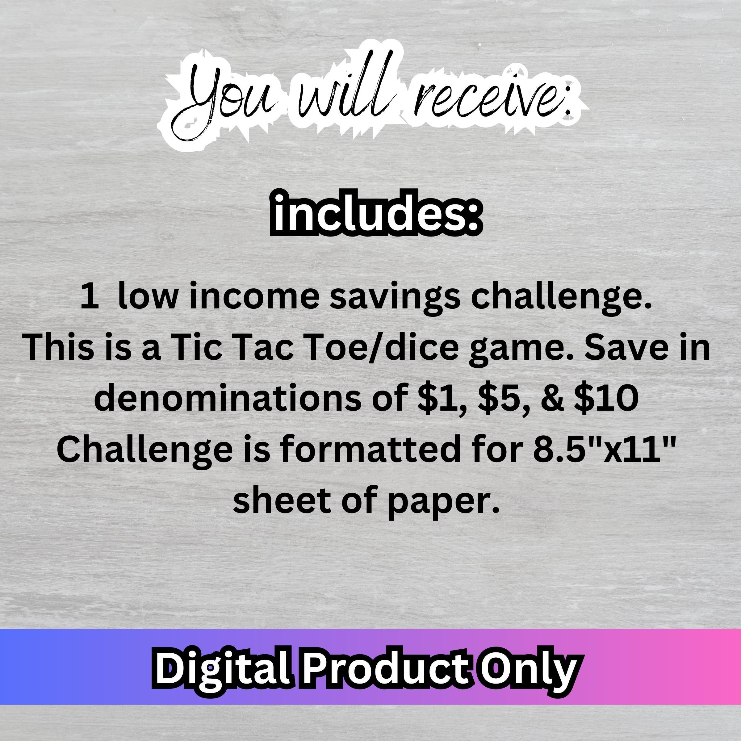 Printable Tictactoe Savings Challenge Game Low Income Savings Printable Tictactoe Savings Challenge Game Low Income Savings