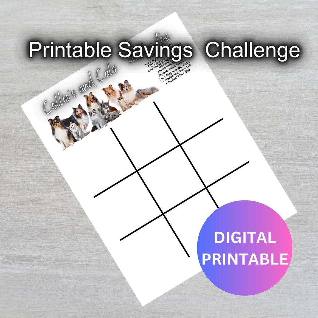Printable Tictactoe Savings Challenge Game Low Income Savings Printable Tictactoe Savings Challenge Game Low Income Savings