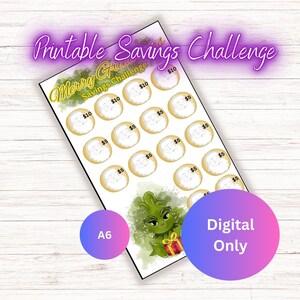 Printable A6 Low Income Grinchmas Savings Challenge, Holiday/Christmas Savings Challenge, Printable PDF, Savings Challenge,