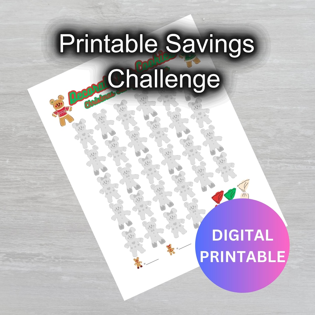 Printable Christmas/holiday Savings Challenge, Savings Challenge ...