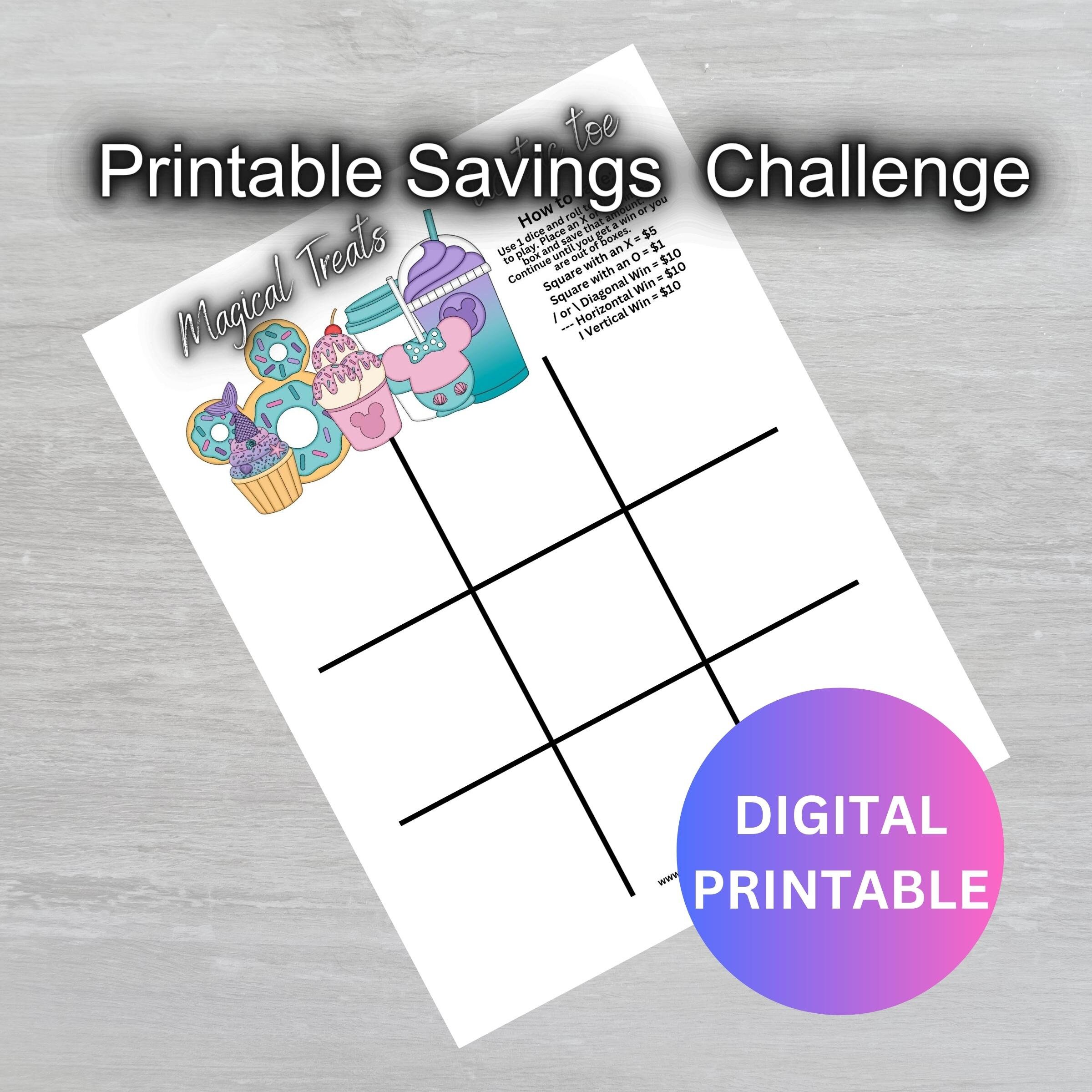 Printable Tictactoe Savings Challenge Game Low Income Savings Printable Tictactoe Savings Challenge Game Low Income Savings