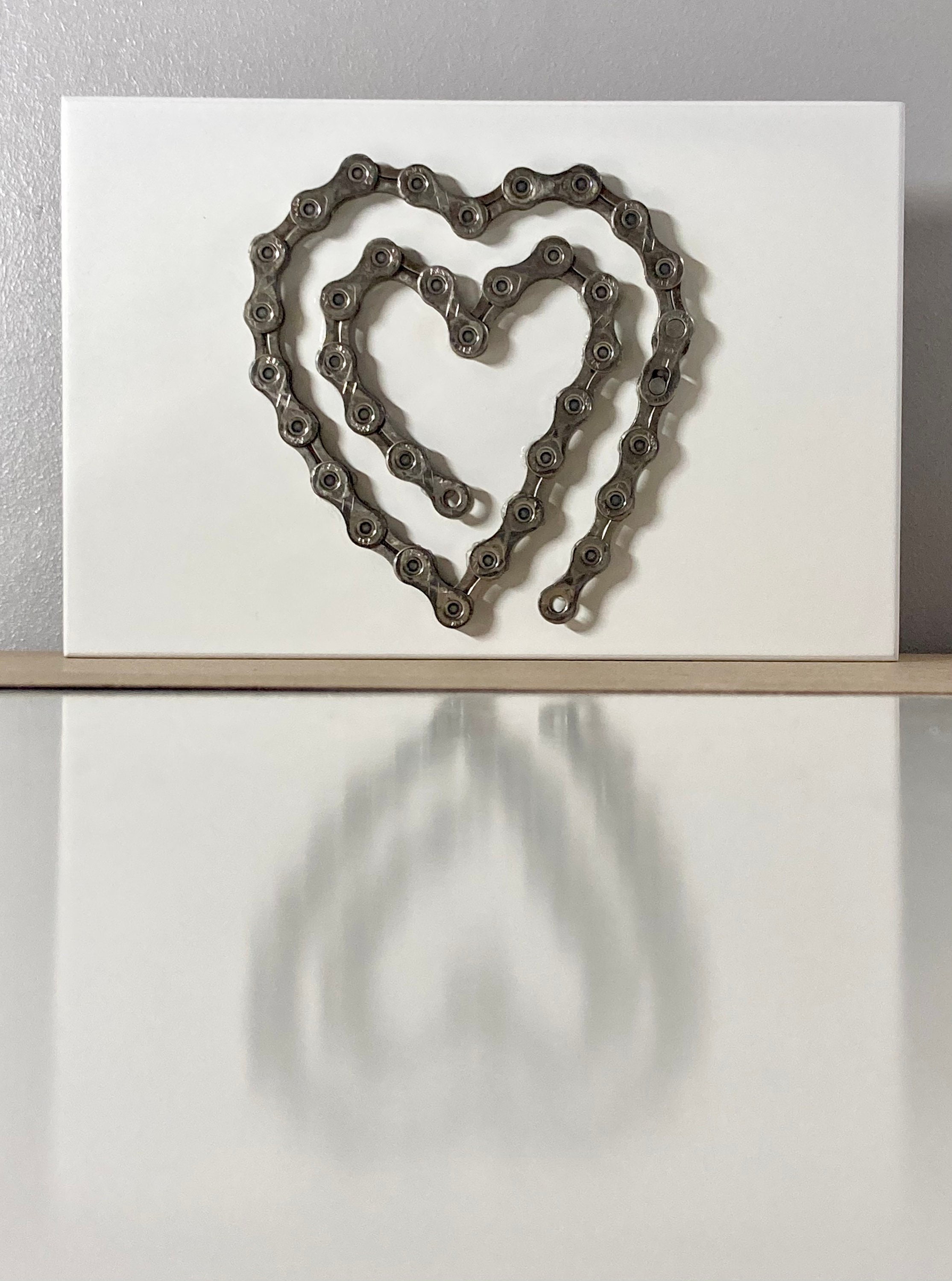 Bike Chain Heart Free Standing Art Etsy