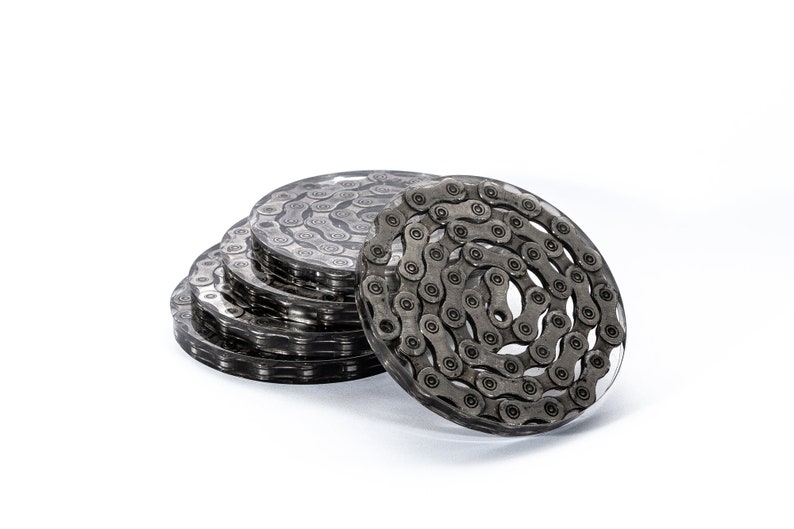 Circular COASTER  Full Chain  Hand made from bicycle chains image 1
