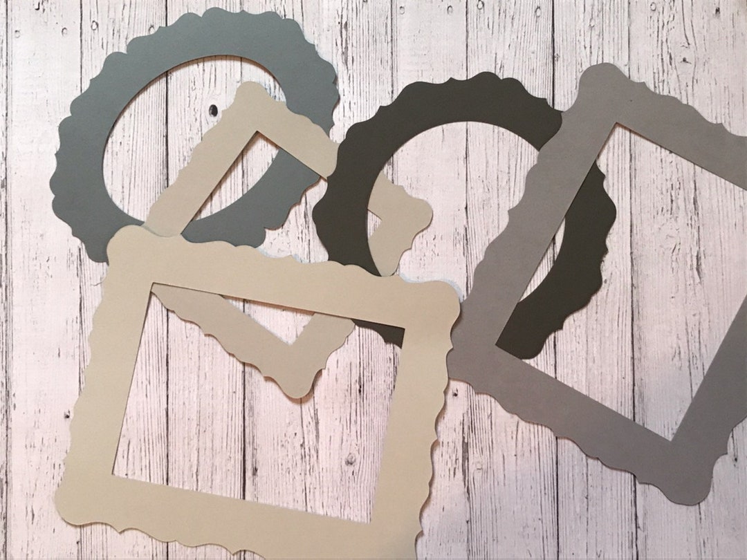 Paper Die Cuts 5 Picture Frames Set of 10 Pieces 5 Shades Etsy