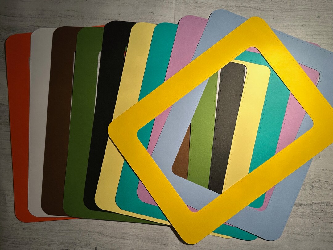 Card Stock Frames Paper Cut Outs Assorted Colors Rainbow Etsy