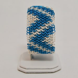 European 4-in-1 Cuff in Pacific Blue and Silver Enameled Copper