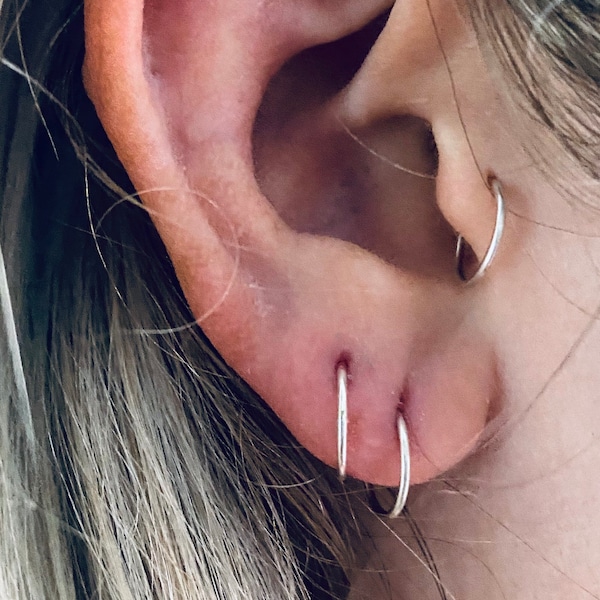 Tiny hoops Tragus Nose Ring