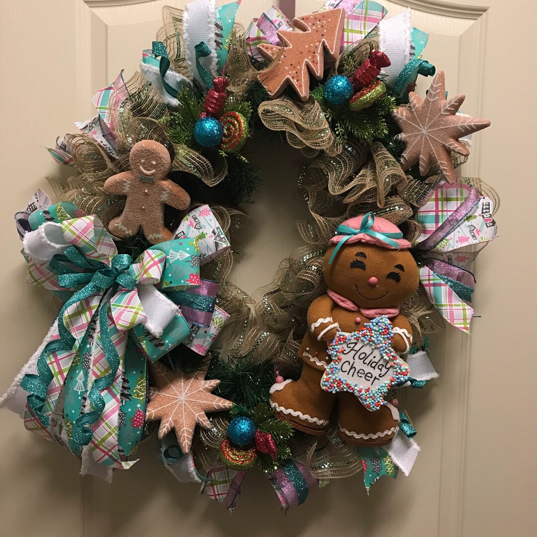 Christmas Wreath With Gingerbread Girl! - Etsy