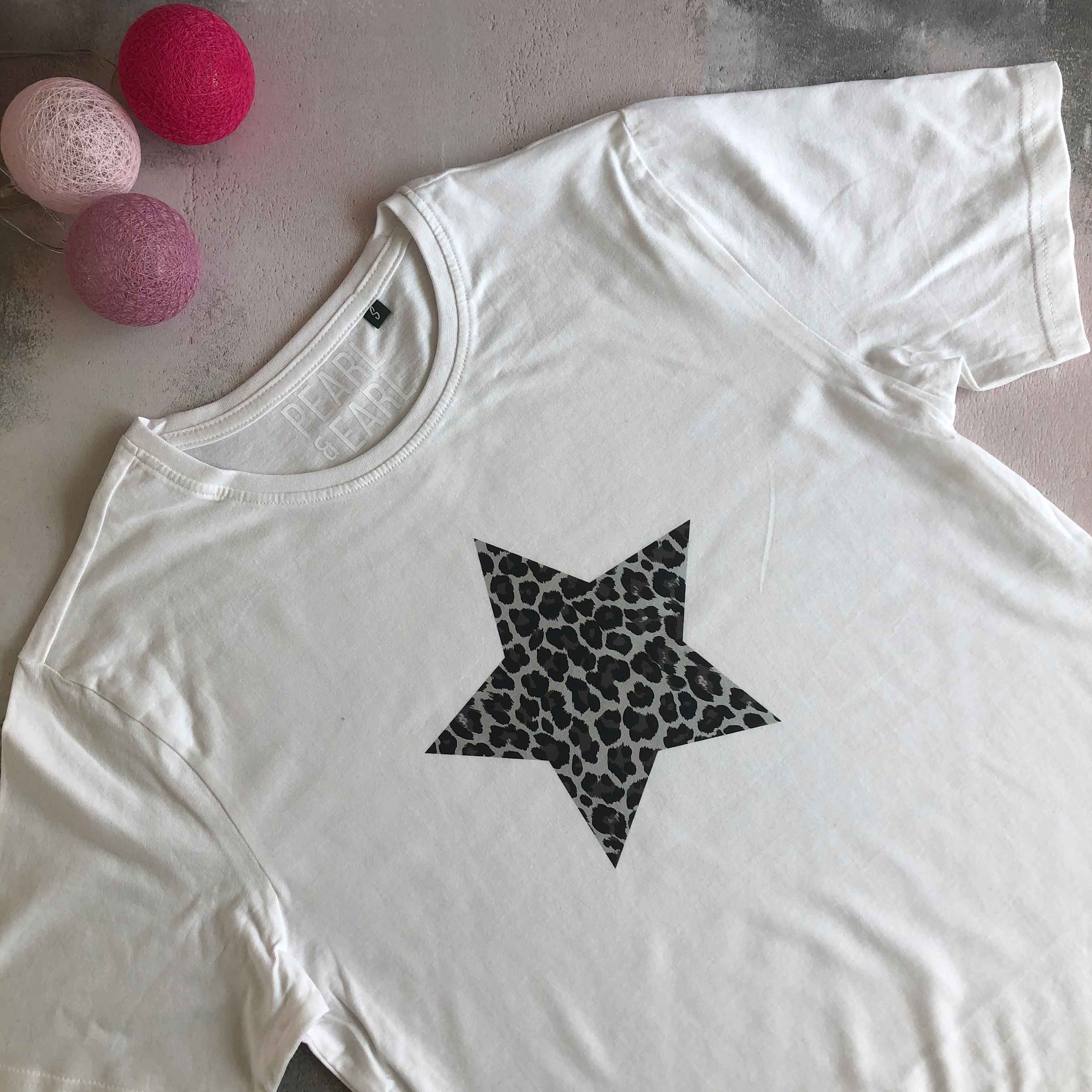 leopard star t shirt