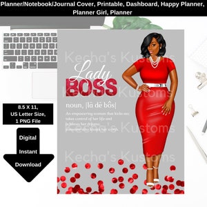 Planner Cover, Printable, Planner Girl, Planner, Girl Boss, Boss Lady, Stationery, Planner Cover, Dashboard, Happy Planner, Notebook,Journal