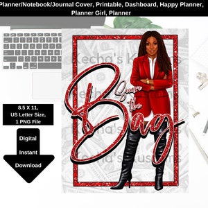 Planner Cover, Printable, Planner Girl, Planner, Girl Boss, Boss Lady, Stationery, Planner Cover, Dashboard, Happy Planner, Notebook,Journal