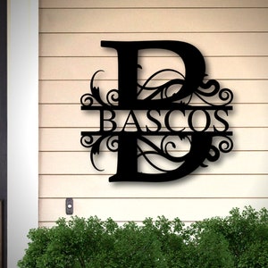 Last Name Metal Sign, Family Name Sign, Personalized Metal Wall Decor, Housewarming Gift, Welcome Sign for Front Porch, Metal Monogram Sign