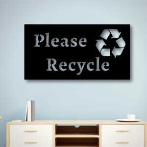 Please Recycle Metal Sign, Metal Wall Art, Office Sign, Metal Wall Decor for Living Room, Metal Please Recycle Sign