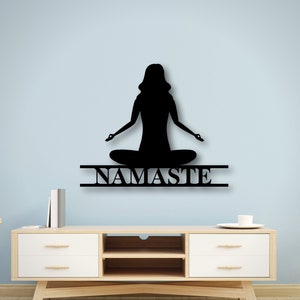 Personalized Yoga Namaste Sign, Family Name Metal Sign, Personalized Yoga Sign, Custom Last Name Sign, Personalized Metal Wall Art Lotus