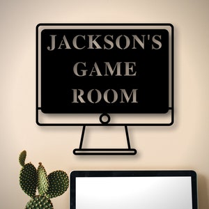 Personalized Metal Computer Sign, Game Room Sign, Game Room Computer Metal Signs, Personalized Computer Decor, Computer Party Decor