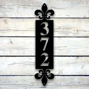 Vertical Metal Address Sign, Address Number Plaque, House Numbers Vertical House Number Plaque Vertical Address Sign Vertical Address Number
