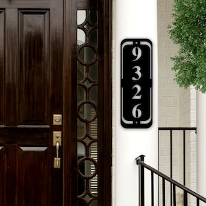 Vertical Metal Address Sign, Address Number Plaque, House Numbers Vertical House Number Plaque Vertical Address Sign Vertical Address Number