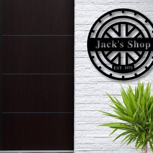 Personalized Metal Tire Sign, Tire Shop Sign, Workshop Metal Signs, Personalized Shop Sign, Mechanic Party Decor