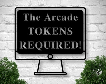 Personalized Metal Computer Sign, Computer Room Decor, Game Room Decor, Metal Personalized Computer Sign Art, Gamer Party Sign