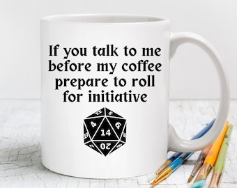 Roll For Initiative Coffee Cup, Funny D&D Coffee Cup, Dungeons and Dragons Coffee Mug, DND Coffee Mug, DND Gift, Housewarming Gift