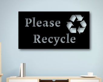 Please Recycle Metal Sign, Metal Wall Art, Office Sign, Metal Wall Decor for Living Room, Metal Please Recycle Sign