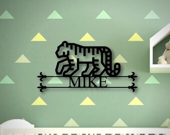 Personalized Metal Family Tiger Sign, Metal Boys Tiger Sign, Front Porch Sign, Boys Room Sign, Metal Tiger Sign, Custom Tiger Sign