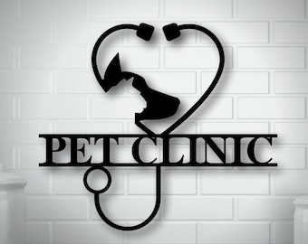 Personalized Metal Animal Clinic Sign, Metal Animal Care Sign, Custom Metal Vet Sign, Personalized Clinic Sign, Custom Vet House Decor