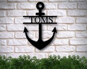 Front Porch Last Name Sign, Metal Family Name Sign, Anchor Sign Personalized, Anchor Sign Metal, Anchor Name Sign, Anchor Decor Name