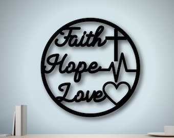 Metal Faith Hope Love Sign, Metal Faith Hope Love Wall Art, Metal Love Sign, Metal Faith Sign, Metal Hope Sign