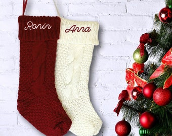 Cable Knit Personalized Christmas Stockings, Christmas Stockings Personalized Christmas Stockings Monogrammed Christmas Stockings cable Knit