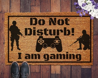 I Am Gaming Doormat, Do Not Disturb Welcome Mat, Call of Duty Doormat, PlayStation Doormat, Gaming Gift, Housewarming Gift, Gamer Doormat