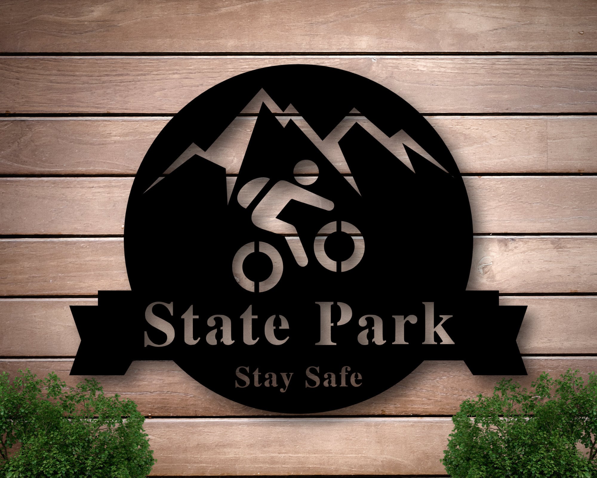 Mountain Bike Sign Family Name Metal Sign Sign Etsy