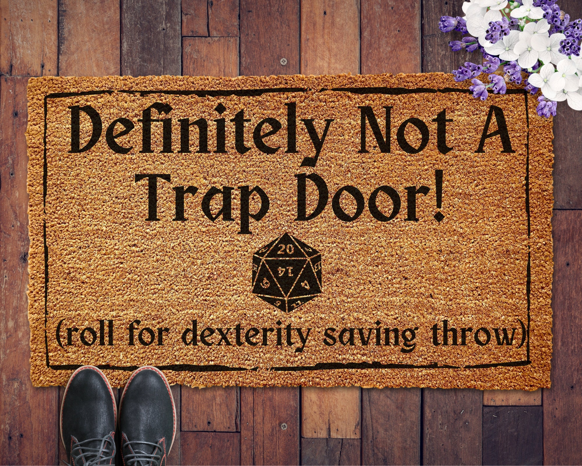 Not A Trap Door Doormat D&D Doormat Dungeons and Dragons Etsy