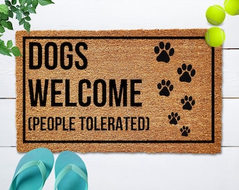 Dog Welcome Mat, Fun Dog Doormat, Housewarming Gift, Dog Mat, Welcome Door Mat, Fun Welcome Mat, Dog Gift, Dog Lover Gift
