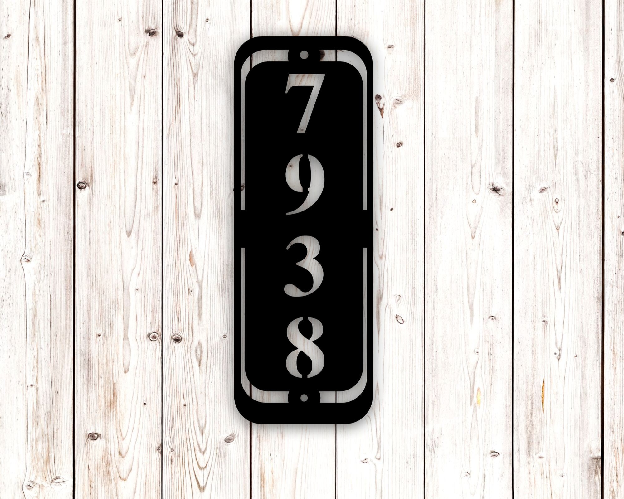 Vertical Metal Address Sign, Address Number Plaque, House Numbers ...