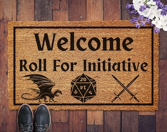Roll for Initiative Doormat, D&D Welcome Mat, Dungeons and Dragons Doormat, DND Doormat, DND Gift, Housewarming Gift, Welcome Door Mat
