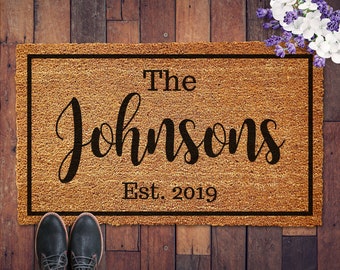 Personalized Doormat, Custom Doormat, Personalized Doormat With Name, Last Name Mat, Monogram Rug, Housewarming Gift, Closing Gift