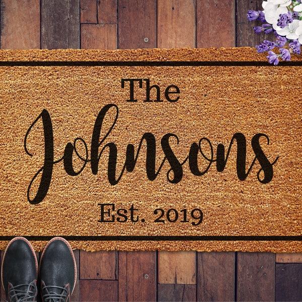 Personalized Doormat, Custom Doormat, Personalized Doormat With Name, Last Name Mat, Monogram Rug, Housewarming Gift, Closing Gift