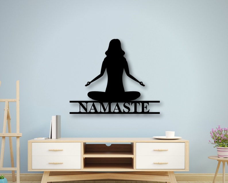 Personalized Yoga Namaste Sign, Family Name Metal Sign, Personalized Yoga Sign, Custom Last Name Sign, Personalized Metal Wall Art Lotus