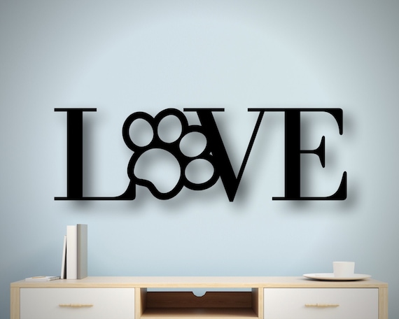 Metal Dog Love Sign, Dog Lovers Metal Wall Art, Metal Dog home decor, Dog Metal Wall Hanging, Dog Sign, Metal Sign, Pet Sign