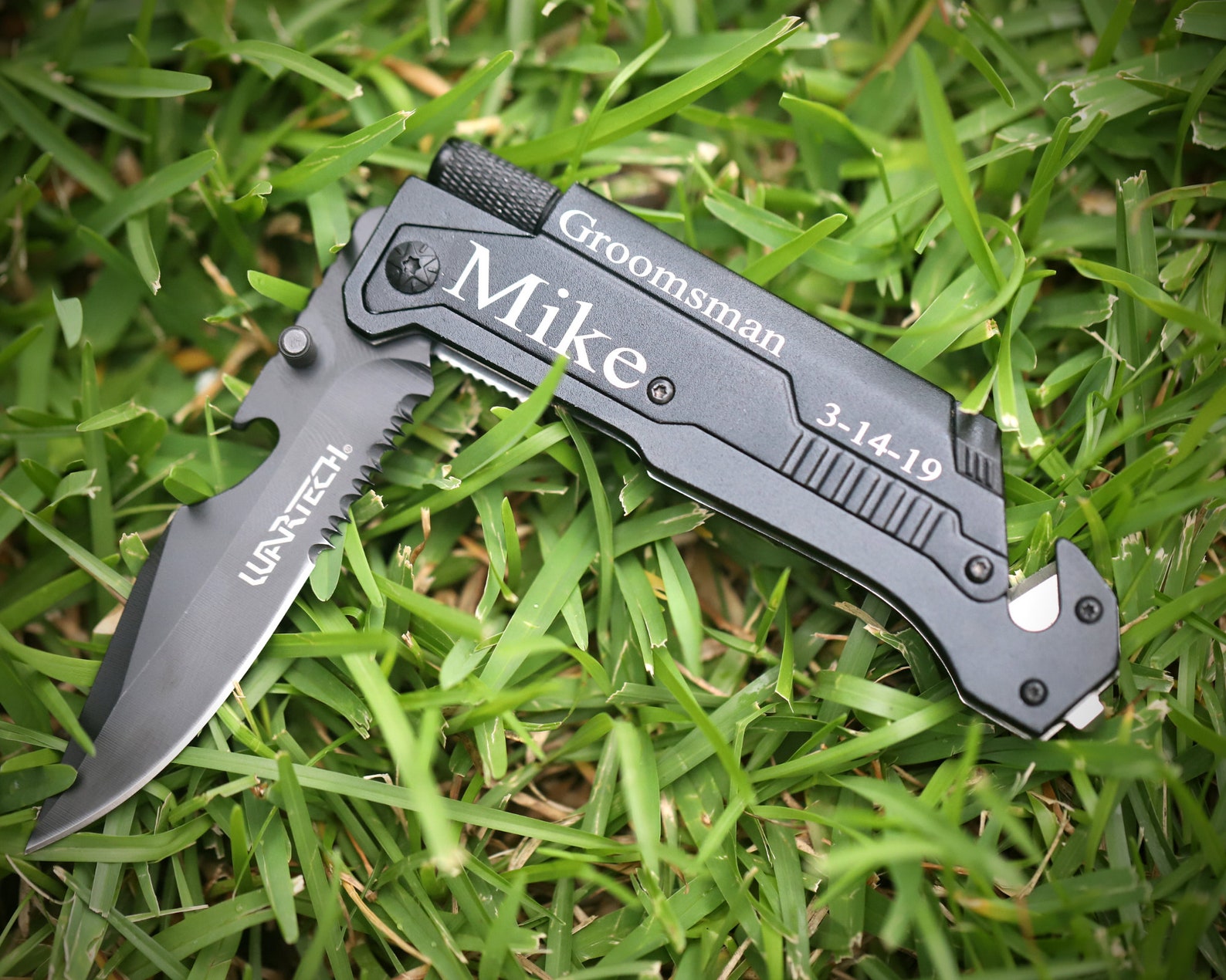 Personalized Tactical Flashlight Knife Survival Knife Pocket Etsy