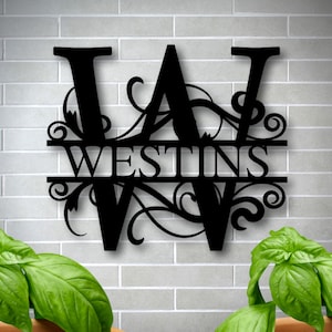 Last Name Metal Sign, Family Name Sign, Personalized Metal Wall Decor, Housewarming Gift, Welcome Sign for Front Porch, Metal Monogram Sign