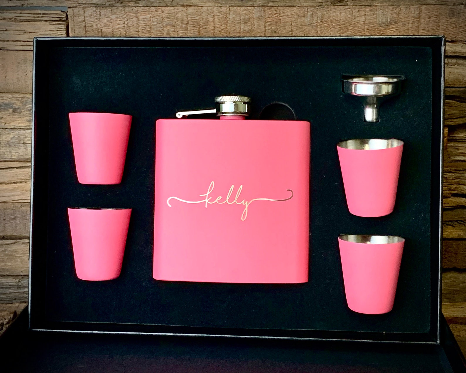 Personalized Flask for Women Flask Set Bridesmaid Flask Etsy
