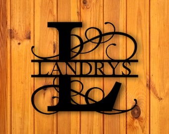 Last Name Metal Sign, Family Name Sign, Personalized Metal Wall Decor, Housewarming Gift, Welcome Sign for Front Porch, Metal Monogram Sign