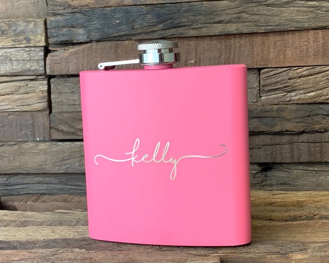 Personalized Flask for Women Flask Set Bridesmaid Flask Etsy