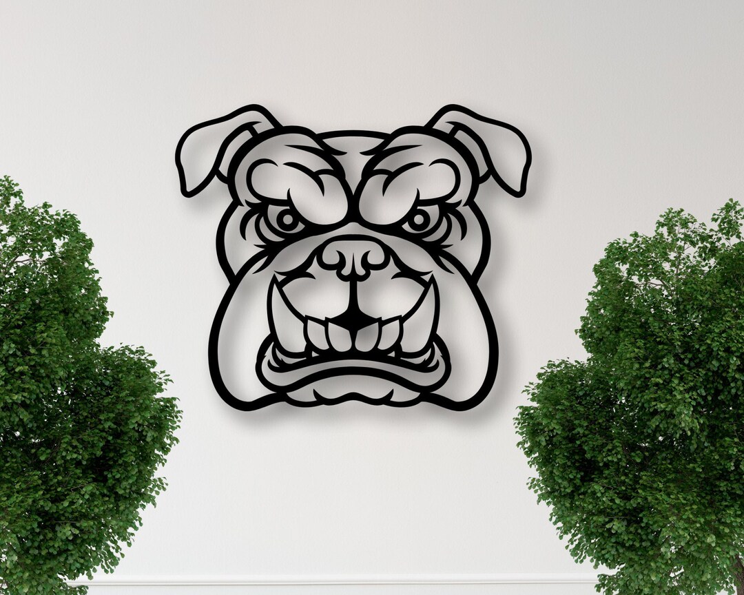 Bulldog Metal Wall Art, Bulldogs Metal Sign, Bulldogs Door Hanger, Dog ...