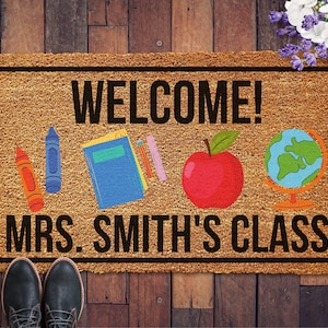 Personalized Classroom Doormat, Customized School Doormat, Personalized Teacher Gift, Customized Mat, Welcome Door Mat, Back To School Gift