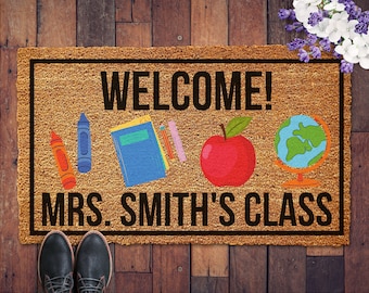 Personalized Classroom Doormat, Customized School Doormat, Personalized Teacher Gift, Customized Mat, Welcome Door Mat, Back To School Gift